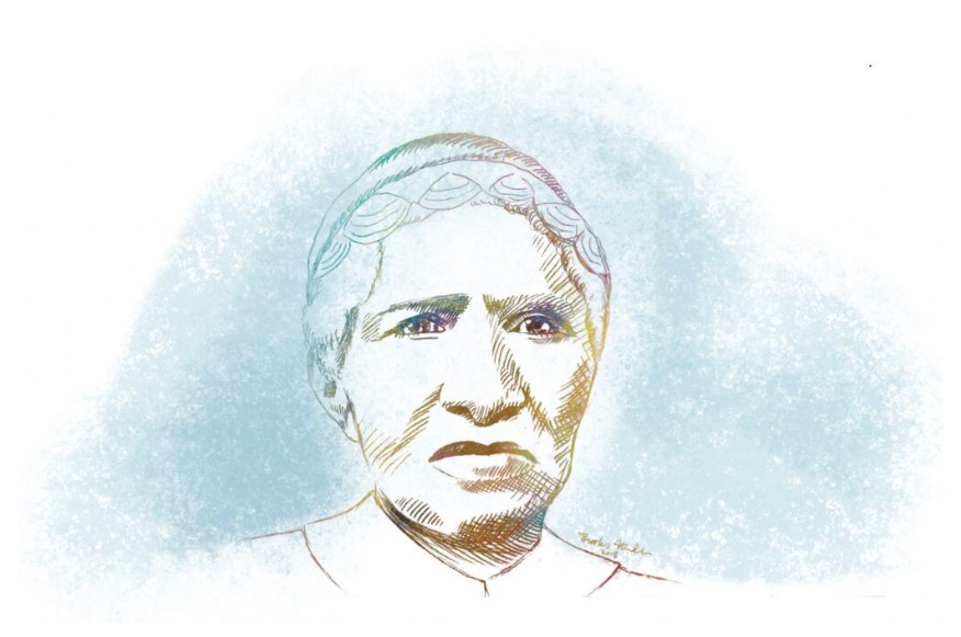 Clara Brown watercolor line drawing